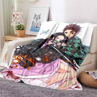 Demon Slayer Series Cartoon Blanket Flannel Blanket Super Soft Fleece Throw Blankets for Bedroom Couch Sofa Gift For Boy Girl