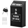 1Pc Metal Donation Box with Lock Key Rust-proof Collection Boxes Wall Mounted Suggestion Box Cash Boxes for Business Home Office