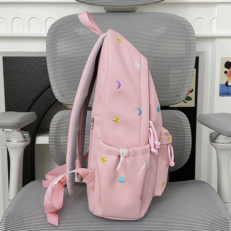 Large Capacity Student Schoolbag Women's Embroidered Computer Backpack Lightweight Backpack