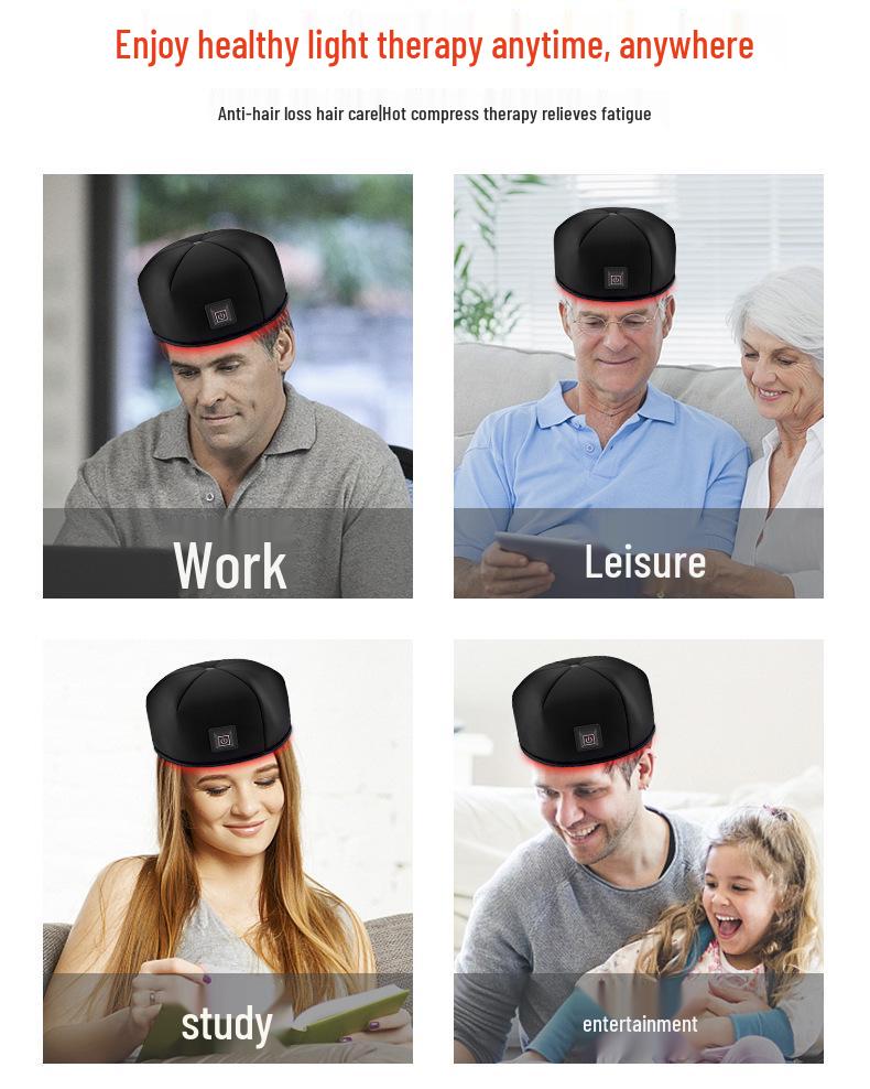 Infrared Red Light Therapy Hat for Hair Growth with Three-Level Pulse Adjustment