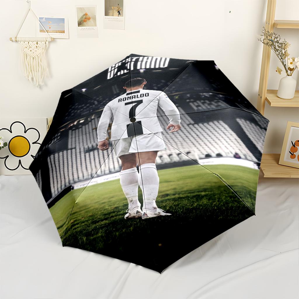 Cristiano Ronaldo's Legacy Outdoor Automatic Umbrella Sturdy 8-Rib Shaft Foldable Design for Outdoor Daily Use Compact Folding Umbrella