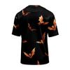 Men’s Casual Crew Neck Lightweight Breathable Short Sleeve T Shirt with Halloween Bat Print Loose Fit Comfortable Top