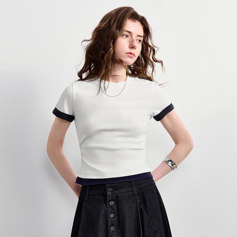 Women's Color Block Slim Fit Short Sleeve T-Shirt