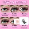 Thick False Eyelashes 10-18Mm Single Tuft Hair With Eyelash Glue Set