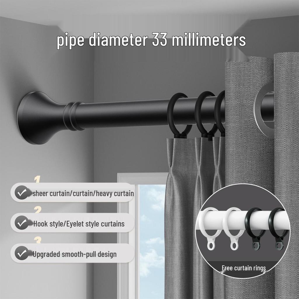 Römische Bohrfreie Teleskop-Gardinen- & Wäschetrocknungsstange mit Einzelhalterung