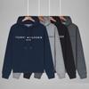 Men's European and American Fashion Loose Hoodie with Logo Print - Spring/Autumn Sports Sweatshirt.