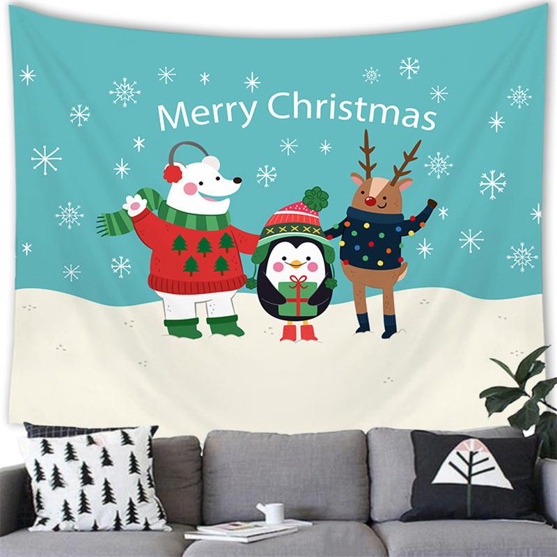 Merry Christmas Cartoon Snowman Cross-border Supply Tapestry Wall Hanging Blanket