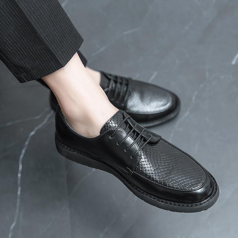 Fashion Men's Classic Business Work Leather Shoes Square Toe Lace-up Mens Dress Office Flats Men Fashion Wedding Party Casual Oxfords