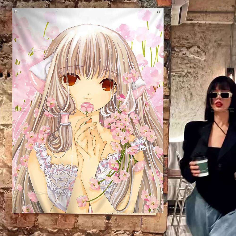 CChobits Cartoon Klassischer Anime Cartoon Flagge Kunst Science-Fiction Zimmer Heimdeko Wandbehang Heimdeko Banner