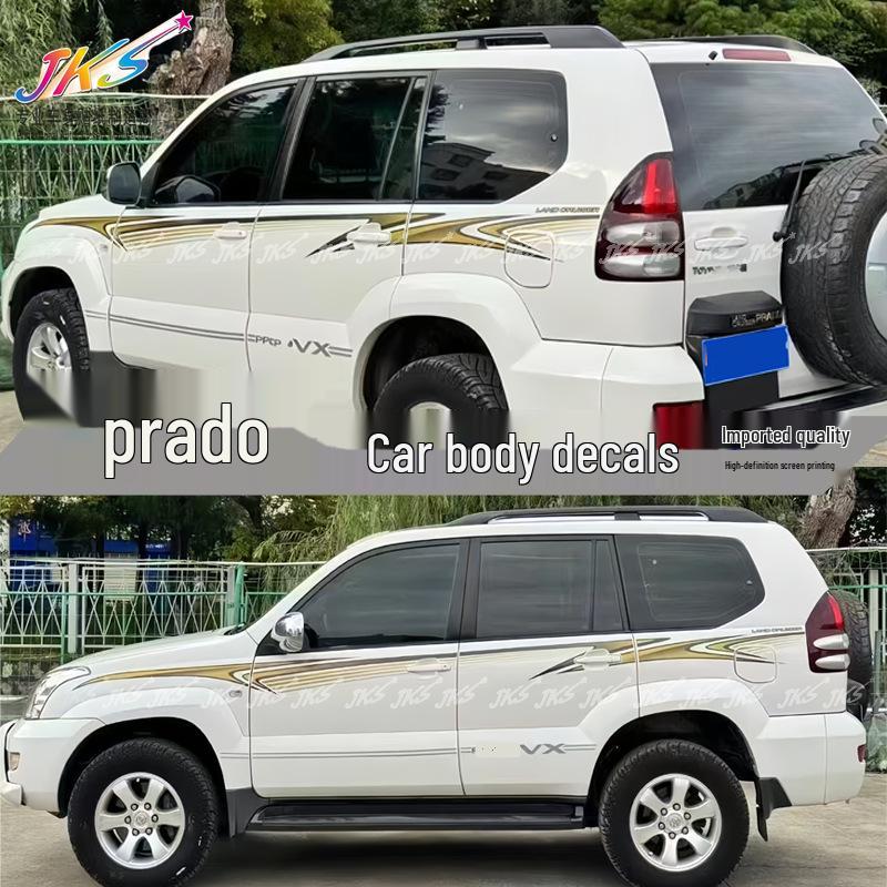 Полосы на кузов Toyota Prado, 2003-2009 Декоративные наклейки для украшения боковой части автомобиля