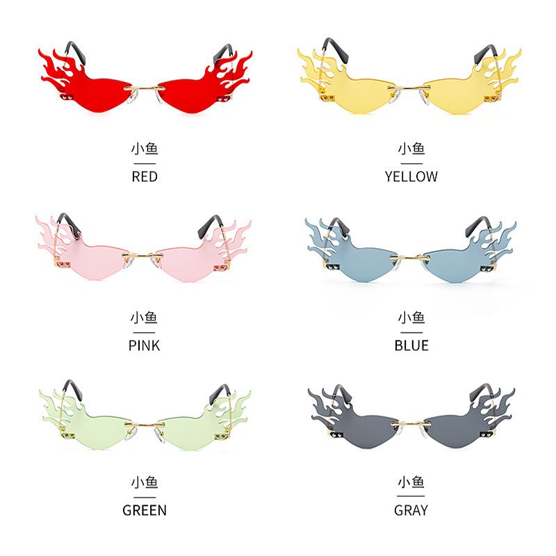 Sunglasses Female Flame Exaggerated Shape Cool Sunglasses Female Tide Ball Funny Little Fish Glasses