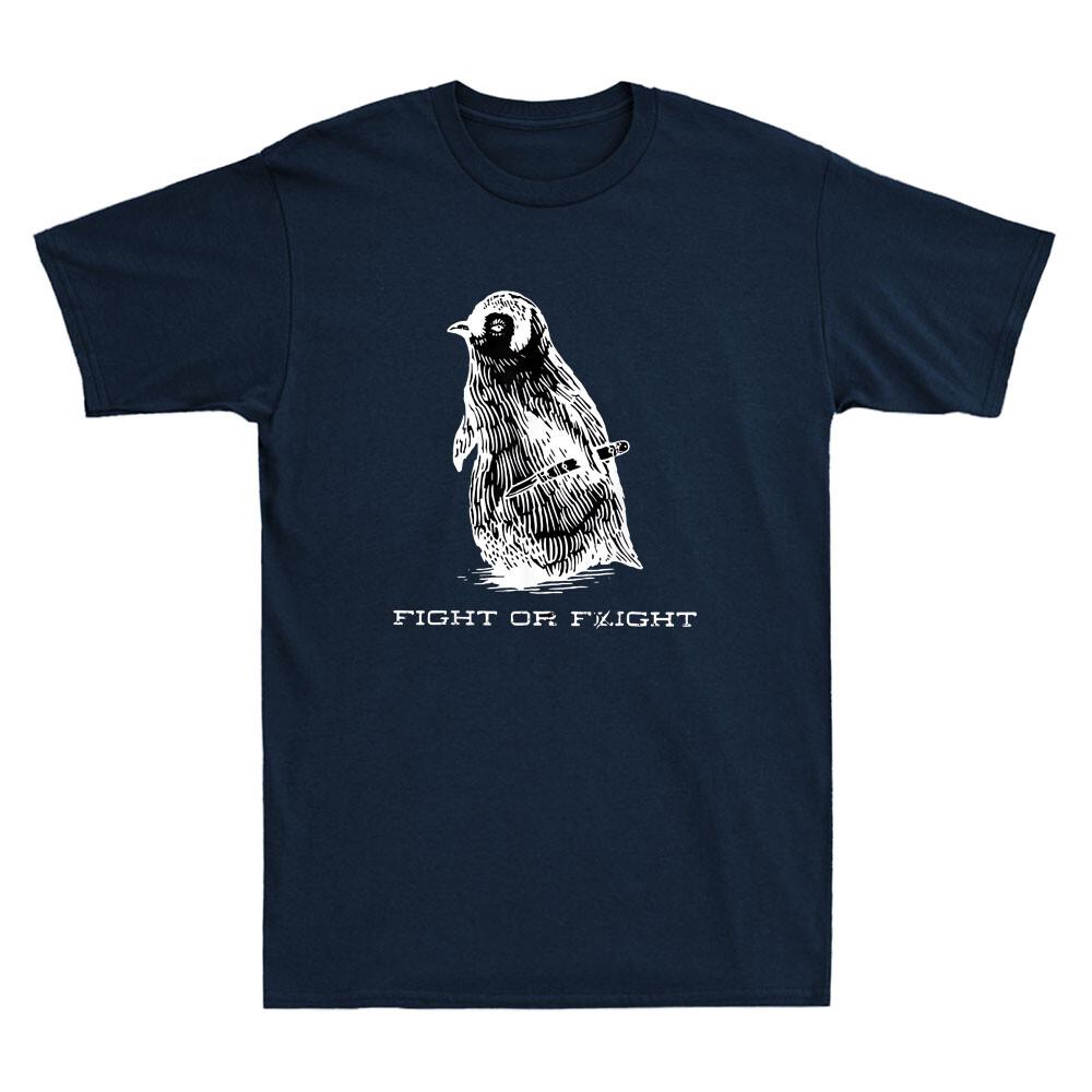 Kampf Oder Flucht Lustiger Pinguin Wortspiel Kampf Oder Flucht Meme Zitat Retro Unisex T-Shirt