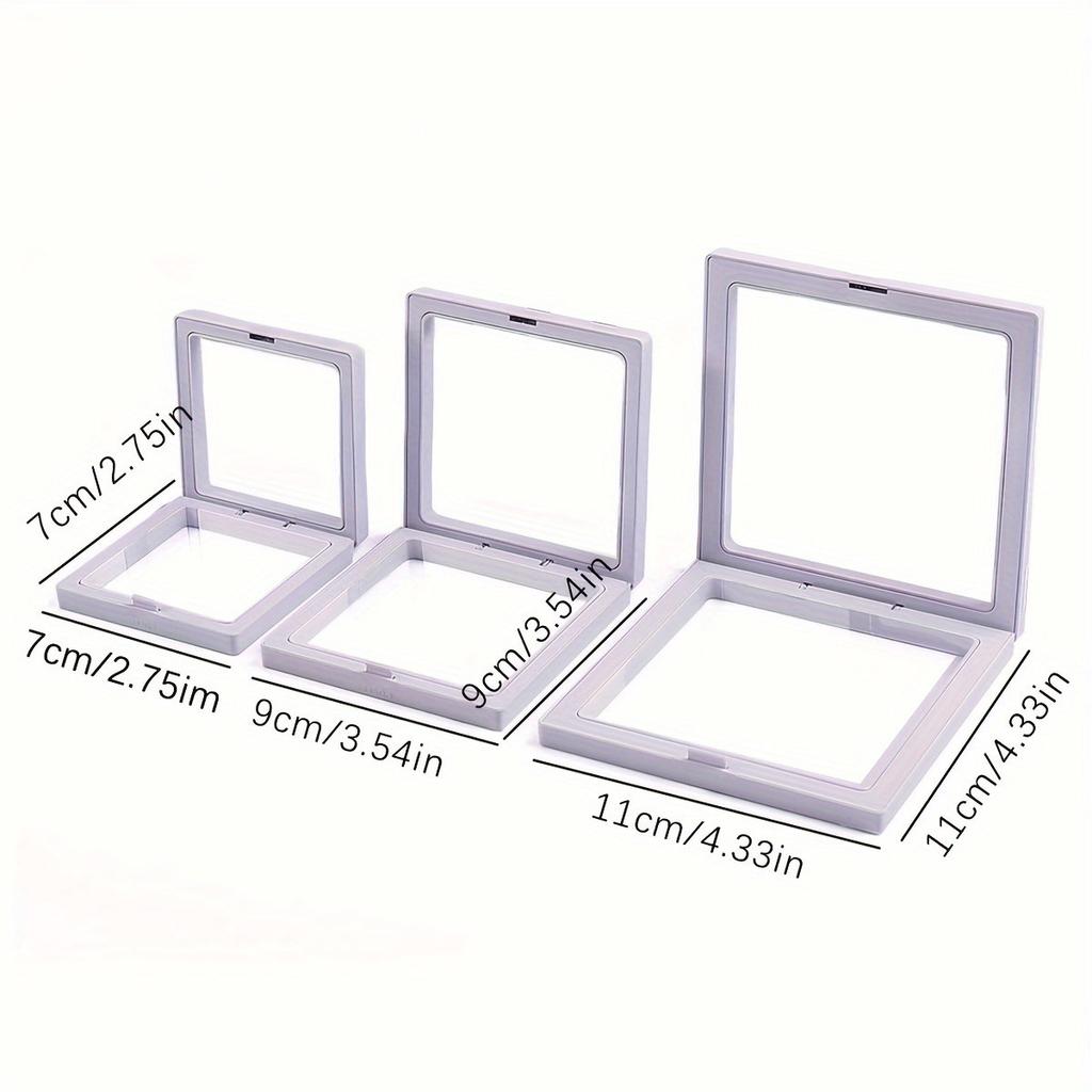 10pcs,Transparent Floating Display Box, Plastic Film Jewelry Packaging Box, Jewelry, Necklace, Ring, and Collectible Storage Box