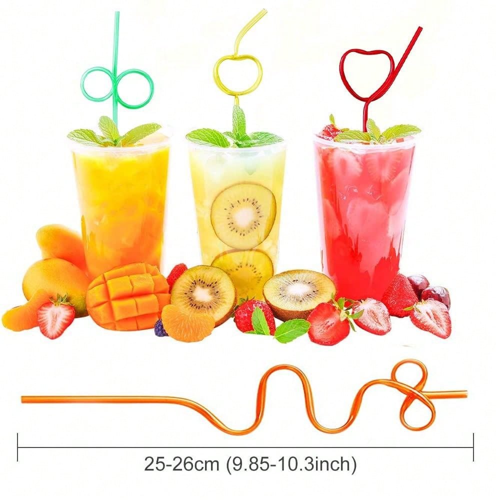 10pcs Colorful Plastic Drinking Straws Crazy Curly Drinking Straws Colorful Unique Flexible Drinking Tube Kids Birthday Party