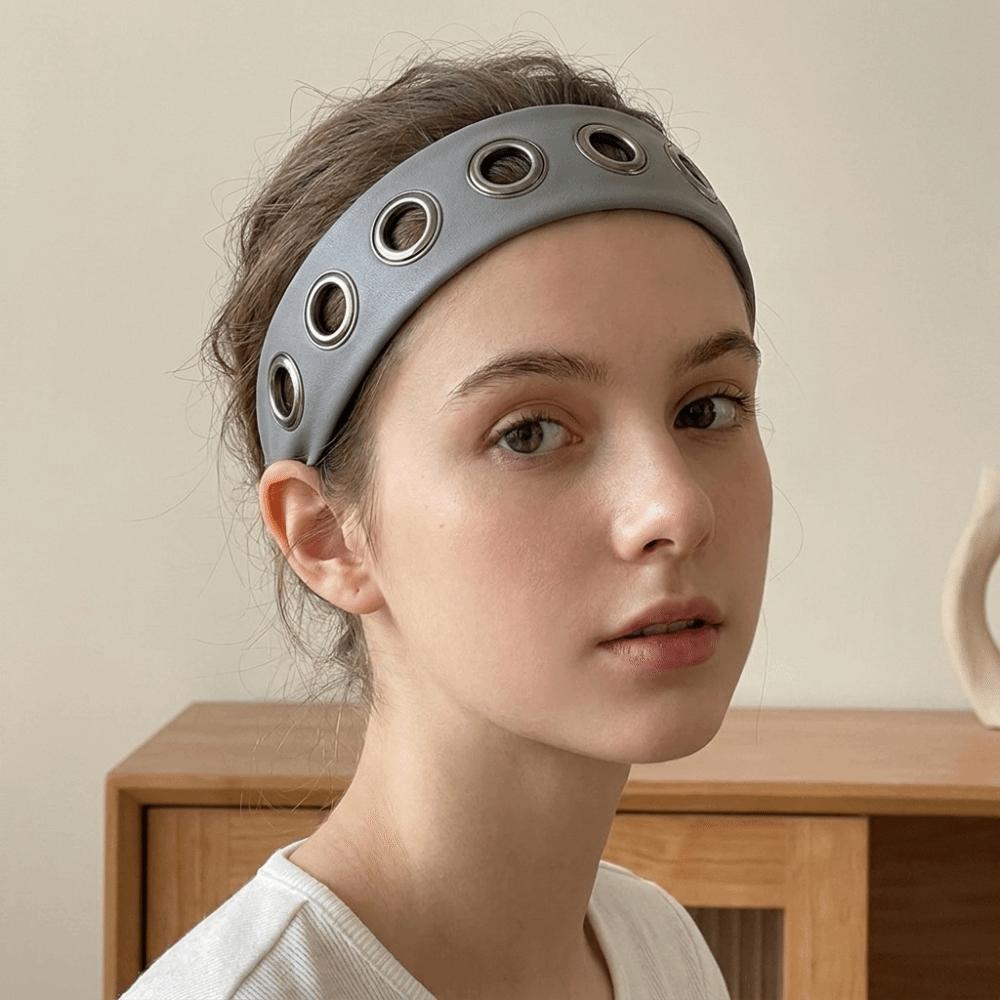 Grommet Hollowed Out Eyelets Headband Cashew Pattern Punk Headwrap Yoga Elastic Hair Band Sports