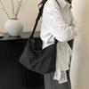Solid Color Shoulder Bag Lightweight Hobo Bag Simple Canvas Crossbody Bag  Work