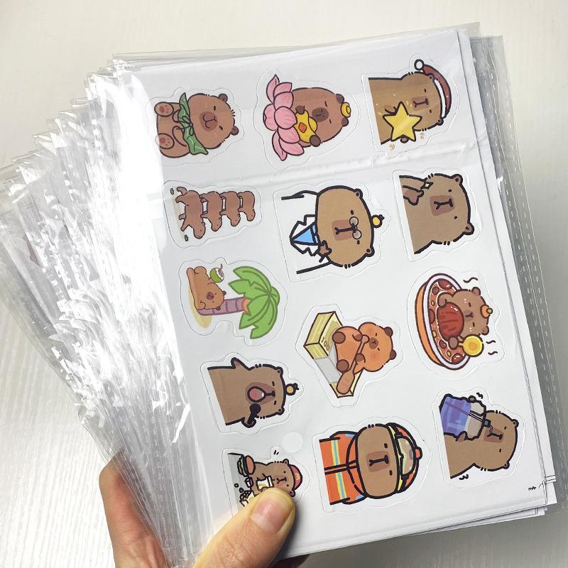 100Pcs/Set Cartoon Capybara Sticker Fun Diy Kid Toy Gift Decorative Decal Junk Journal Laptop Phone Luggage Bottle Waterproof