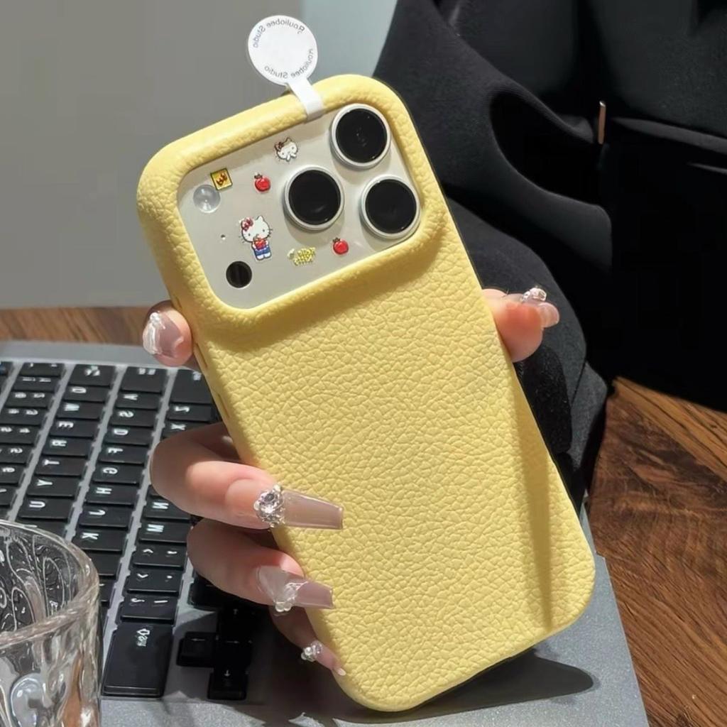 Luxury Lychee Leather Texture Phone Case For iPhone 17 Pro Max 17 Air 16 Plus 15 14 13 12 Pro Max Candy Shockproof Soft Cover