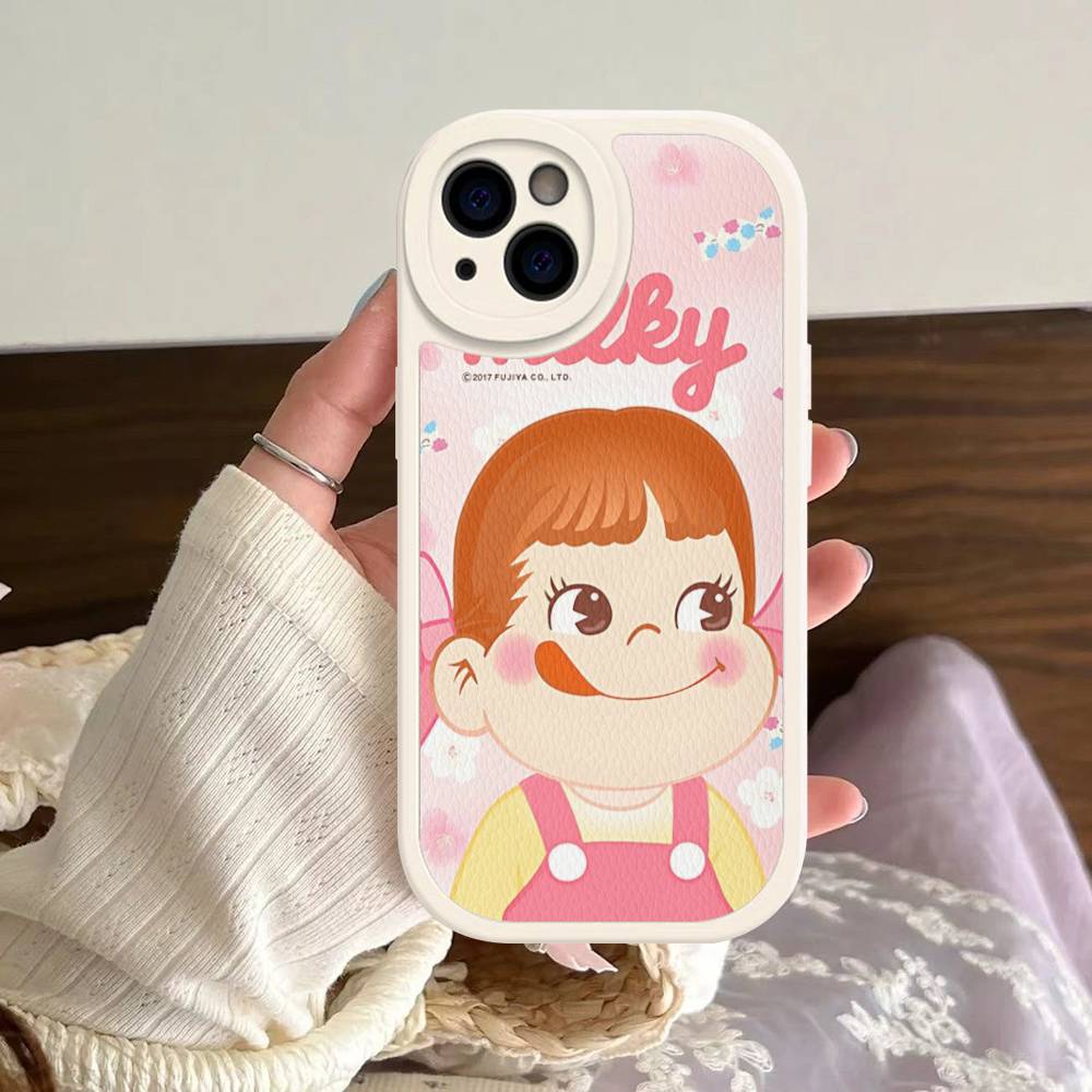 

Brand P-peko Chan Lovely Girl Phone Case For IPhone 16 15 14 13 12 11 Pro Max Plus Shockproof Leather Cover iPhone 16