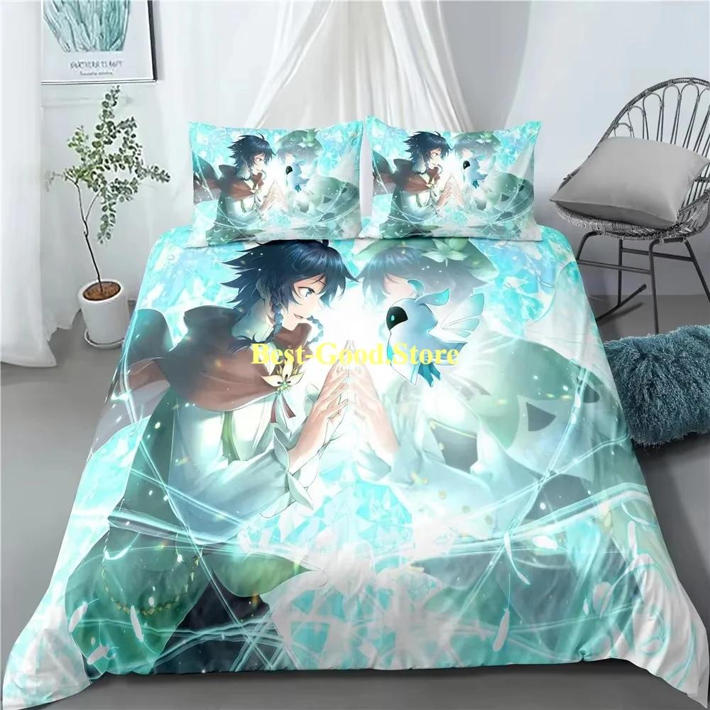 

Comforter Genshin Impact Bedding Set Game Print Quilt Soft S Home Textile Queen King Size Girl Kids Room Decor Comforter (quilt)-EU Single(135*200cm)3pcs