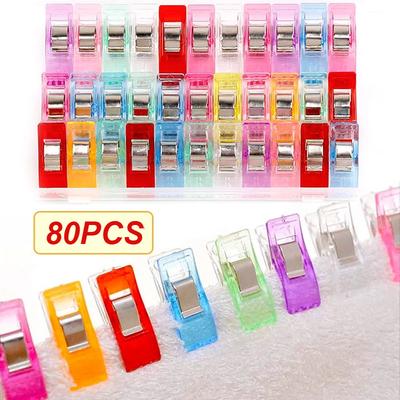 80/4/20PC Sewing Clips Colorful Polyvalent Plastic Crafts Crochet Knitting Safety Clothing Color Binding Clips Paper Clips