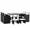 Seating Group for 8 People Poly Rattan Garden Set Seating Set Black