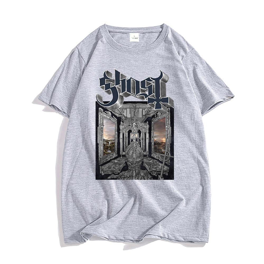 Baumwolle Sommer Herren T-Shirts Ghost Band Skeletá Satanized Album T-Shirt Heavy Metal Mode Druck T-Shirt Unisex Streetwear