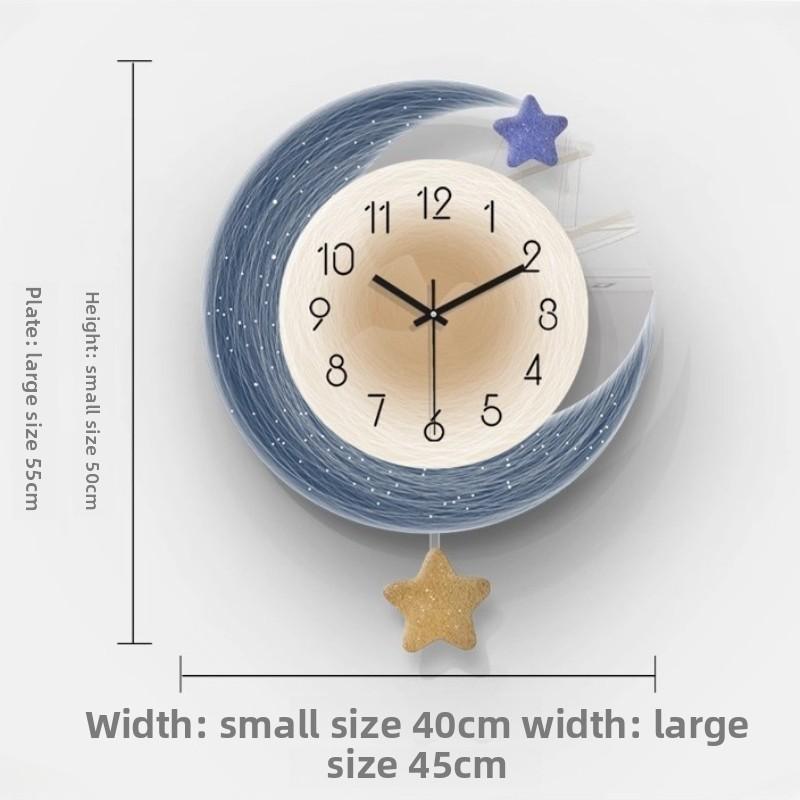 LED Light Wall Clock Dining Room Living Moon The Earth Modelling Silent Movement Bedroom Clock Wall Decoration Home Gifts