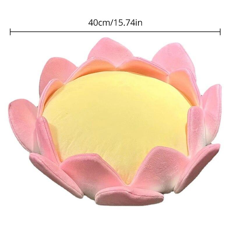

1 шт. Милое мультяшное гнездо для кошек в виде лотоса, нескользящая мягкая удобная кровать для кошек, диван-кровать для кошек, съемный коврик для кошек, подушка 40cm