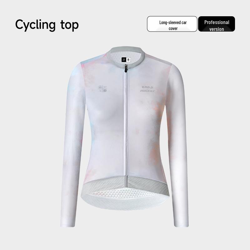 NUCKILY Damen Langarm-Radtrikot - Atmungsaktives Slim Fit mit Sonnenschutz für Frühjahrs-/Herbstfahrten.