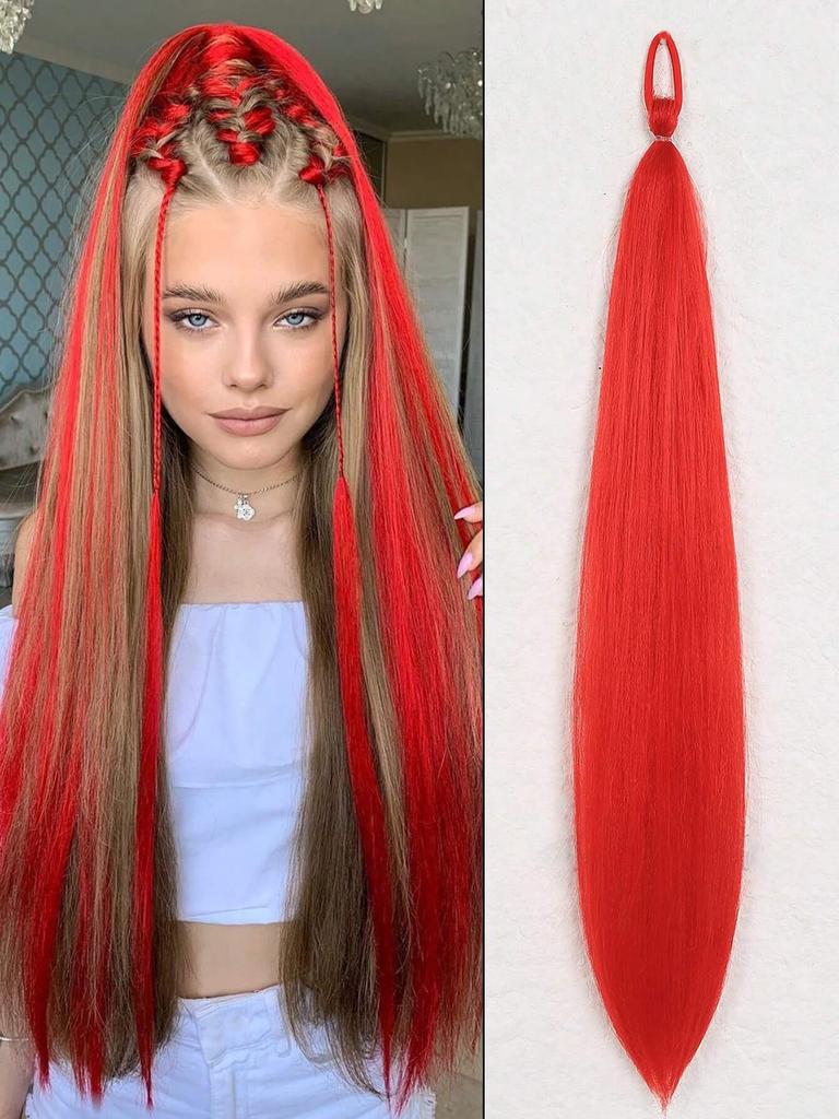 Colorful Elastic Hair Ties Braid Ponytail Hair Extensions for Women