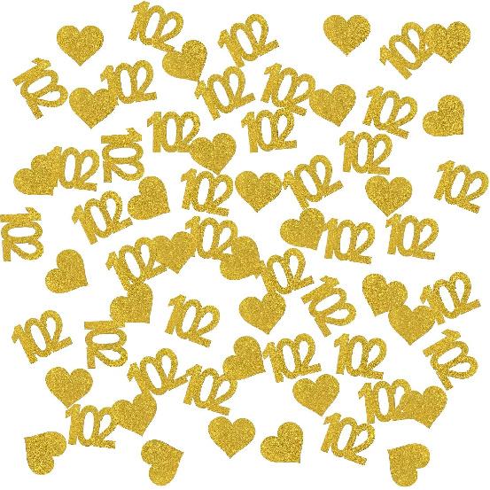 INNORU Number 20 Confetti Gold Glitter, Happy 20th Birthday Table Confetti, Twenty Years Paper Scatter, 20th Anniversary Cheers To 20 Years Party