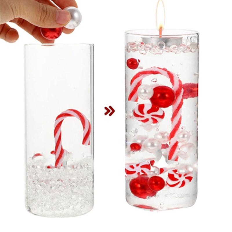 Dekoracja Świąteczna DIY Wypełniacze do Wazonu Świątecznego Plastikowe Pływające Koraliki w Kształcie Lasek Cukrowych na Ekspozycje Festiwalowe