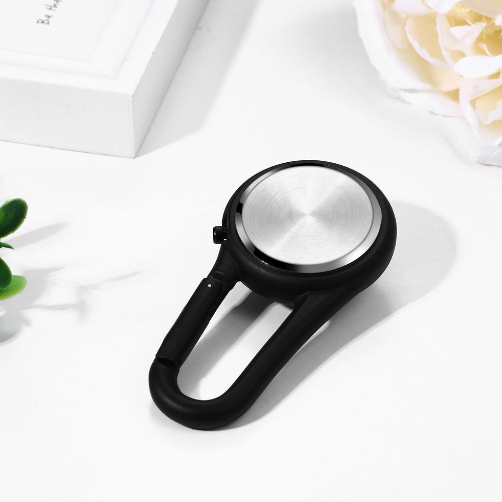 Wodoodporny, Odporny na deszcz, Sportowy, Praktyczny, Z klipsem Zegarek Pielęgniarski z brelokiem do aktywności na świeżym powietrzu i wspinaczki górskiej - Czarny