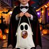 Lightweight Candy Carrier Halloween Ghost Bag for Kids, Cute Fabric Treat or Trick Decorative Holiday Tote with Handle, Spooky Snack Goodie Bags Party