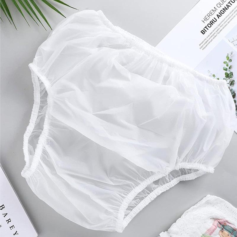 Transparent Waterproof Adult Incontinence Pants - Leak-proof, Washable Pull-up Diapers for Elderly Care