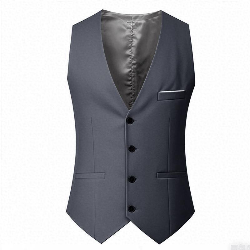 Spring/summer Man Suit Vest Sleeveless Vest with Adjustable Waist Single Breasted Solid Color Business Suit Vest Wedding