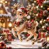 2D Acrylic Christmas Reindeer Hanging Ornament Fashion Ornament for Car Backpack Holiday Decoration For Holiday Home