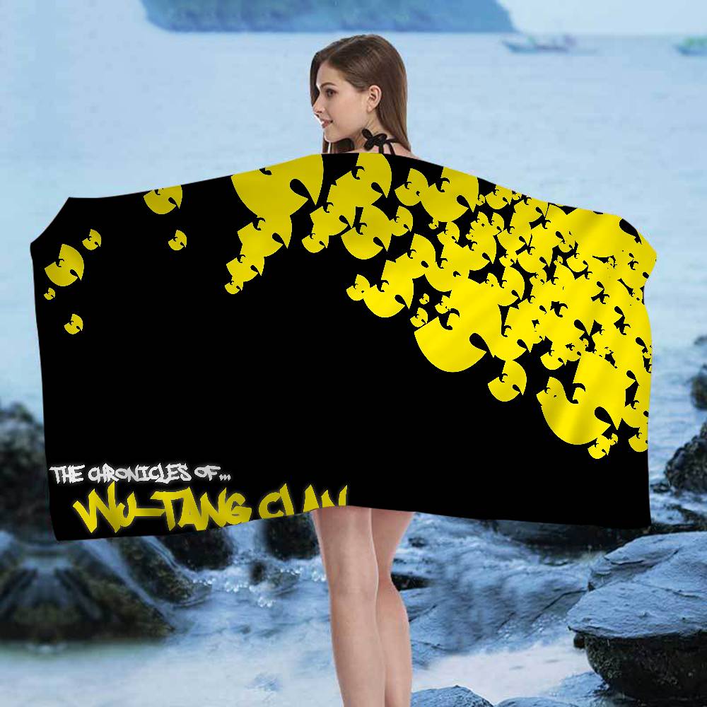 WU-T--TANG CLAN Microfiber Blanket Quick Drying Beach Towels Oversized Printing Super Absorbent Pool Towel Blanket