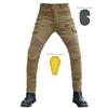 Men's Four-Season Motorcycle Riding Jeans with Protective Gear, Casual Off-Road Zipper Style, Anti-Fall Racing Pants
