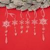 6PCS Creative Christmas Tree Ornament Acrylic Ice Bar Simulation Snowflake Christmas Gifts Pendant Hanging Ornament Pendant