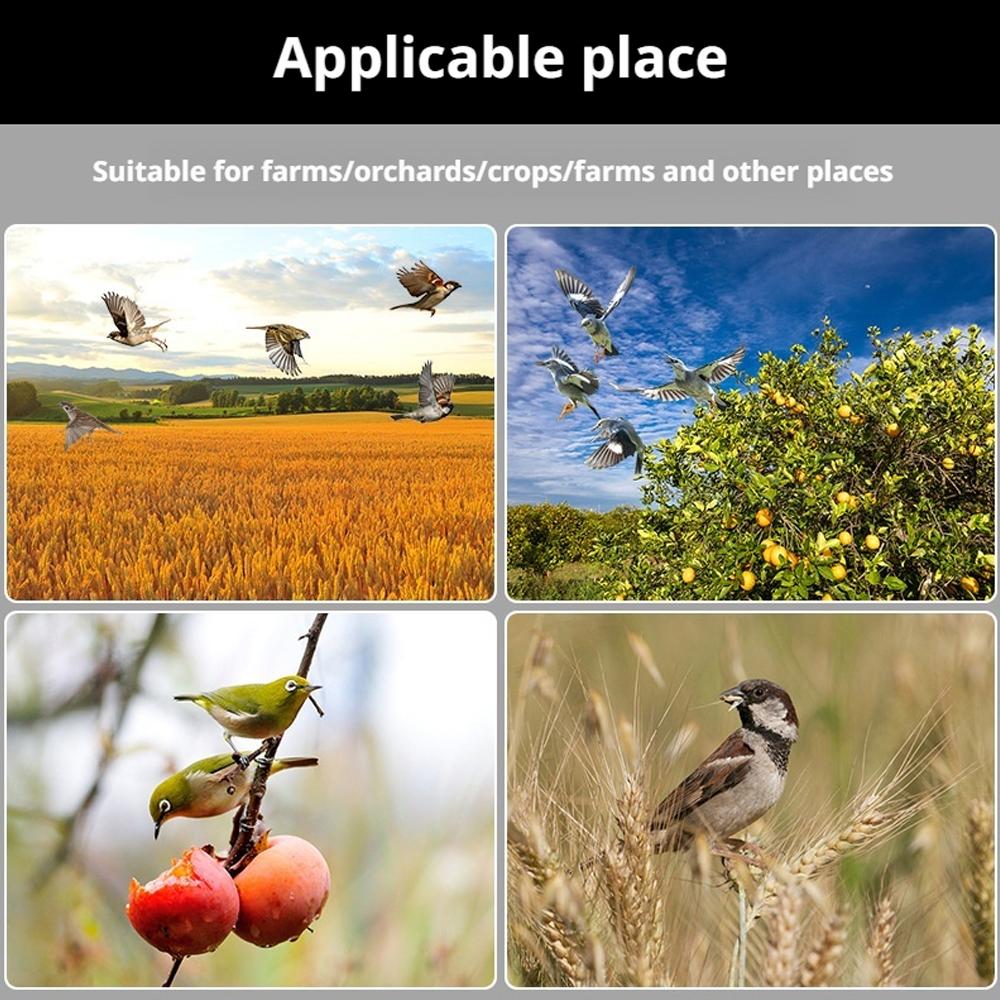 Solar Bird Repeller Alarm with 13 Built-in Sounds & 129db Speaker Solar Animal Repellents for Farm Ranch Orchard Protect Fruits