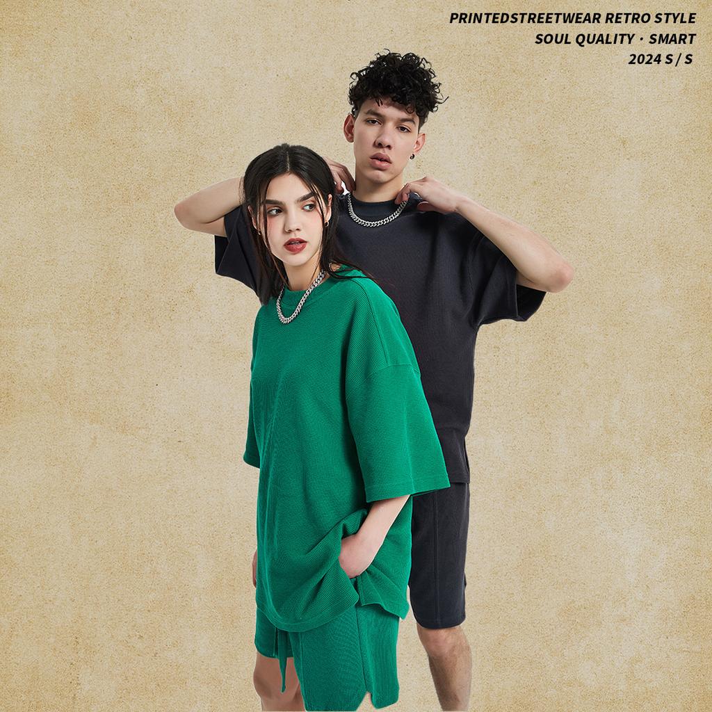 T-shirt délavé 100 % coton 260 g/m², motif personnalisé, pour homme