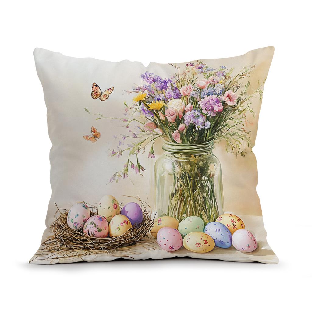 Easter Egg Cushion Pillowcase Printed Polyester 40/45/50Cm Throw Pillowcover Decorative Sofa Cushion Pillowslip Home Decor