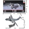 Créatif 1:Modèle d'avion de transport à l'échelle 100 TU-160 Y-20 Modèle de bombardier Conception détaillée Avion de chasse Cadeaux pour garçons