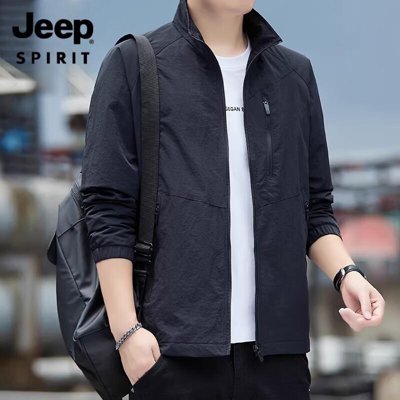 JEEP SPIRIT Men's Stand Collar Casual Workwear Jacket