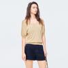 V-neck Cross-back Short Sleeve Knit Top