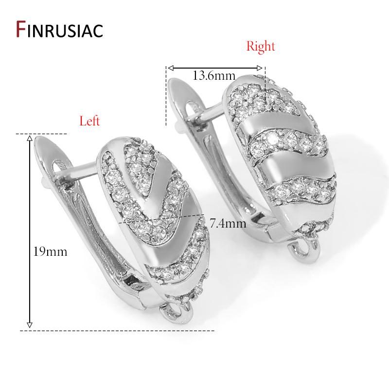 

18K Gold Plated Brass Earring Hooks,Inlaid Zircon Earwires Basic Fasteners,Earring Fixtures,DIY Jewelry Making Accessories 1 pair
