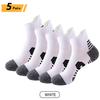 6/5/3 Pairs Men's Athletic Socks Sports Breathable Outdoor Running Compression Socks Cotton Training Long Black Stretch Socks