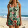 Women's Two Piece Tankini Swimsuit Set Floral Print Sporty Swimwear Top and Bottoms Beachwear Summer Pool Outfit